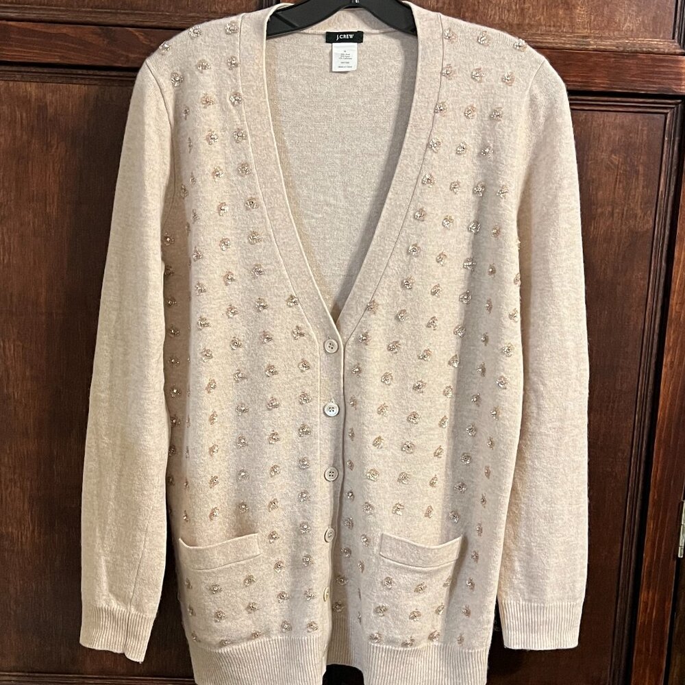 J CREW SEQUINED EMBELLISHED CARDIGAN SIZE M
